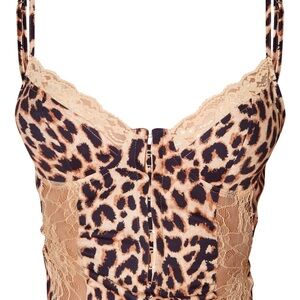 PrettyLittleThing Brown Lace Corset